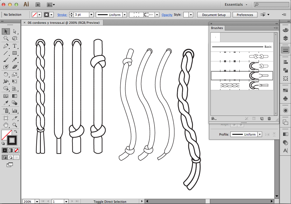 pinceles de cordones