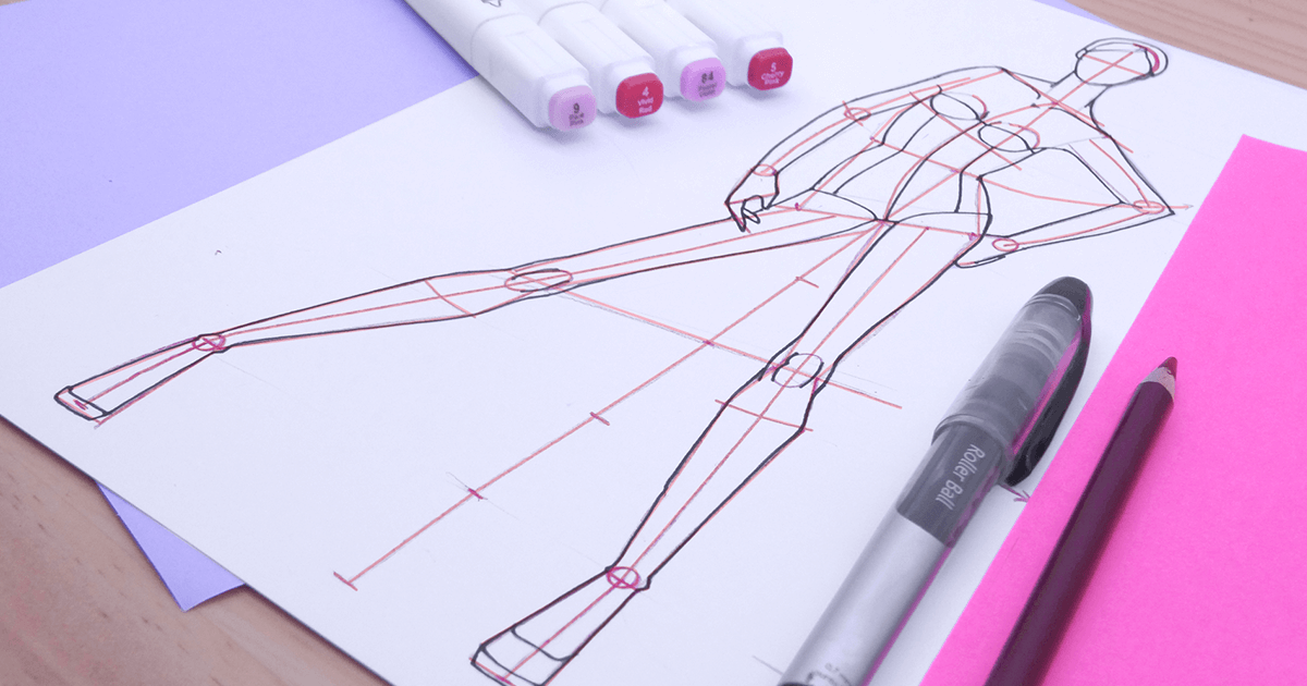 dibujar figurines de moda pose de frente
