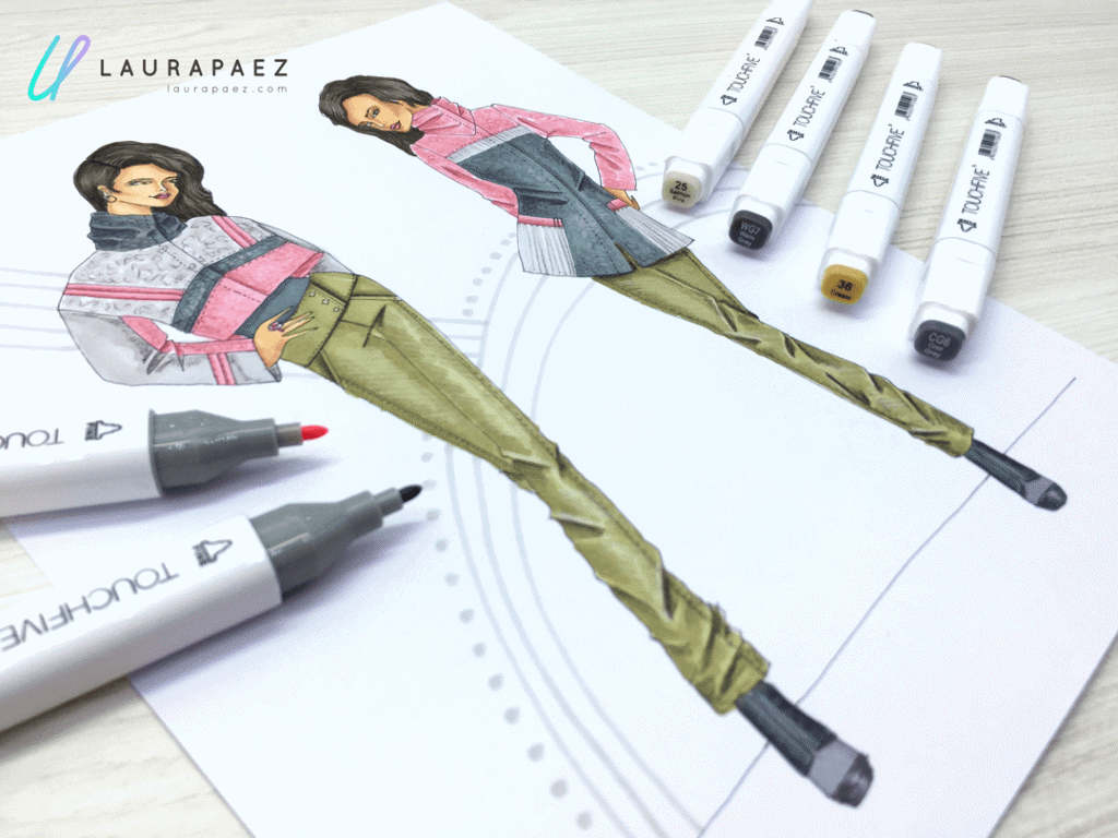 colorear figurines con marcadores touchfive
