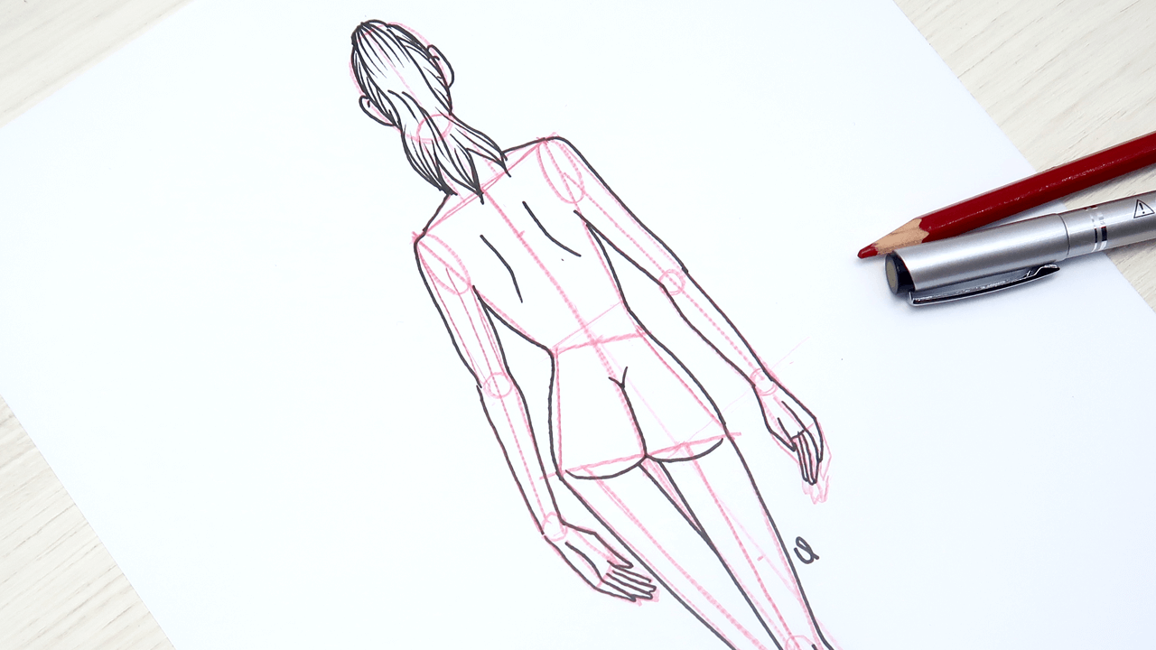 dibujar un figurín de espalda