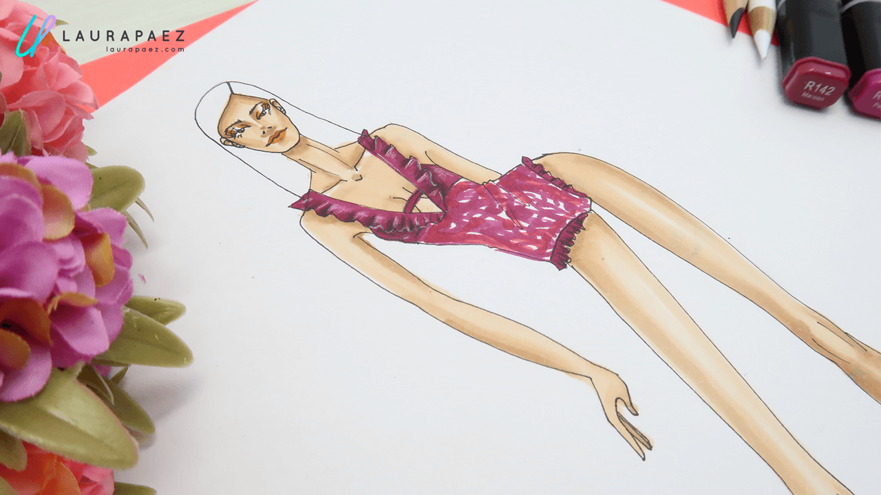 cómo dibujar un vestido de baño
